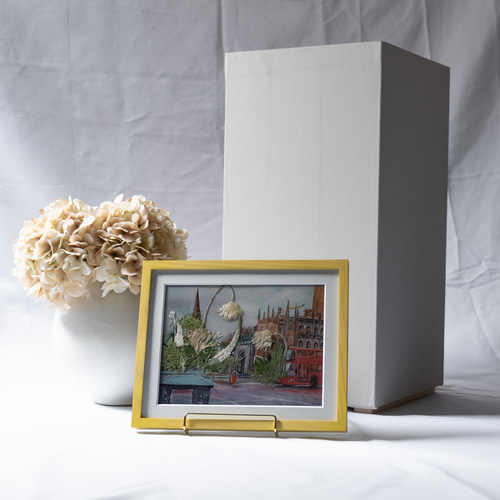 SALE価格 20%OFF】風景画と押し花のアート〈一点物〉 絵画 lowergo