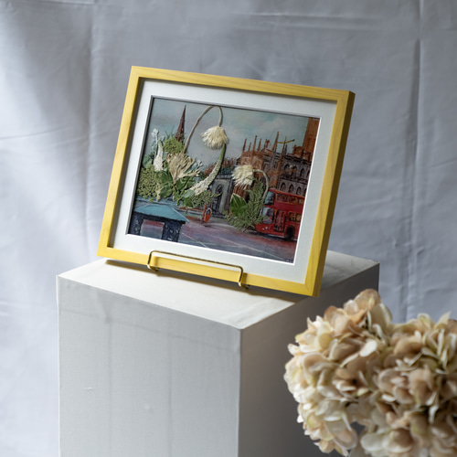 SALE価格 20%OFF】風景画と押し花のアート〈一点物〉 絵画 lowergo