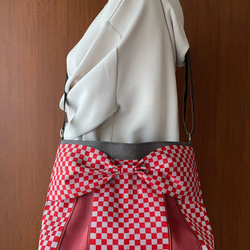受注生産】超軽量♡倉敷畳縁シンプルリボントートバッグ(なつの
