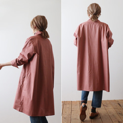 ⁑最終ＳＡＬＥ　ギマ擬麻コットン　ローブ襟　羽織り コート　カーディガン　ピンク リネンA99 12枚目の画像