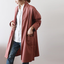 ⁑最終ＳＡＬＥ　ギマ擬麻コットン　ローブ襟　羽織り コート　カーディガン　ピンク リネンA99 10枚目の画像