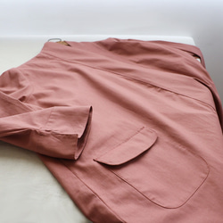 ⁑最終ＳＡＬＥ　ギマ擬麻コットン　ローブ襟　羽織り コート　カーディガン　ピンク リネンA99 5枚目の画像