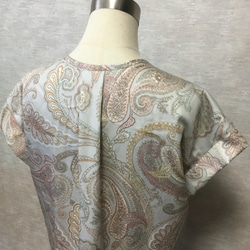★【最終半額セール】一着で夏らしく着てすぐオシャレ！ゆったりブラウス【大人カジュアル】フレンチスリーブノーカラーブラウス 7枚目の画像