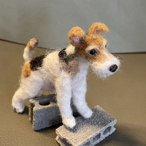 ワイヤーフォックステリア （ブロック犬） 羊毛フェルト