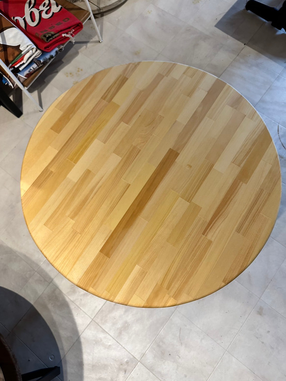 在庫あり　即納　hotaru 丸テーブル　テーブル　机　パイン材　ナチュラル　リビング　カフェ　飲食店　 6枚目の画像