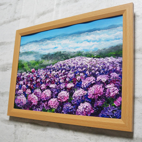 油絵 油彩 油彩画 絵画 絵 【梅雨に咲くピンクの紫陽花】 油絵】【梅雨に咲くピンクの紫陽花】 #油絵 #手書き #アート