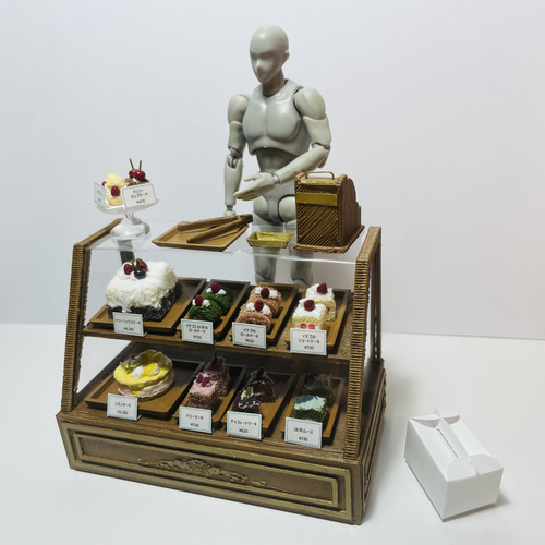 ケーキ屋さんのショーケース ケーキ付 1/12スケール 1/24スケール 1/48