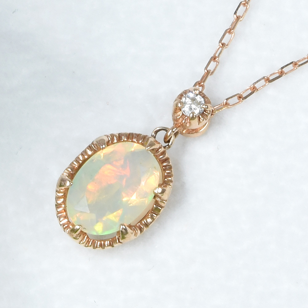 K10 オパール  ダイヤ  ネックレス ペンダント　CJ030CIBSN