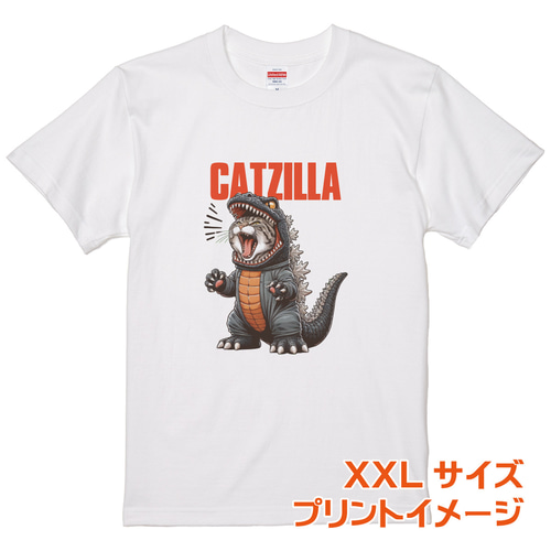 CATZILLA』A 猫ちゃんTシャツ【ホワイト】5001-01 Tシャツ KYOTO