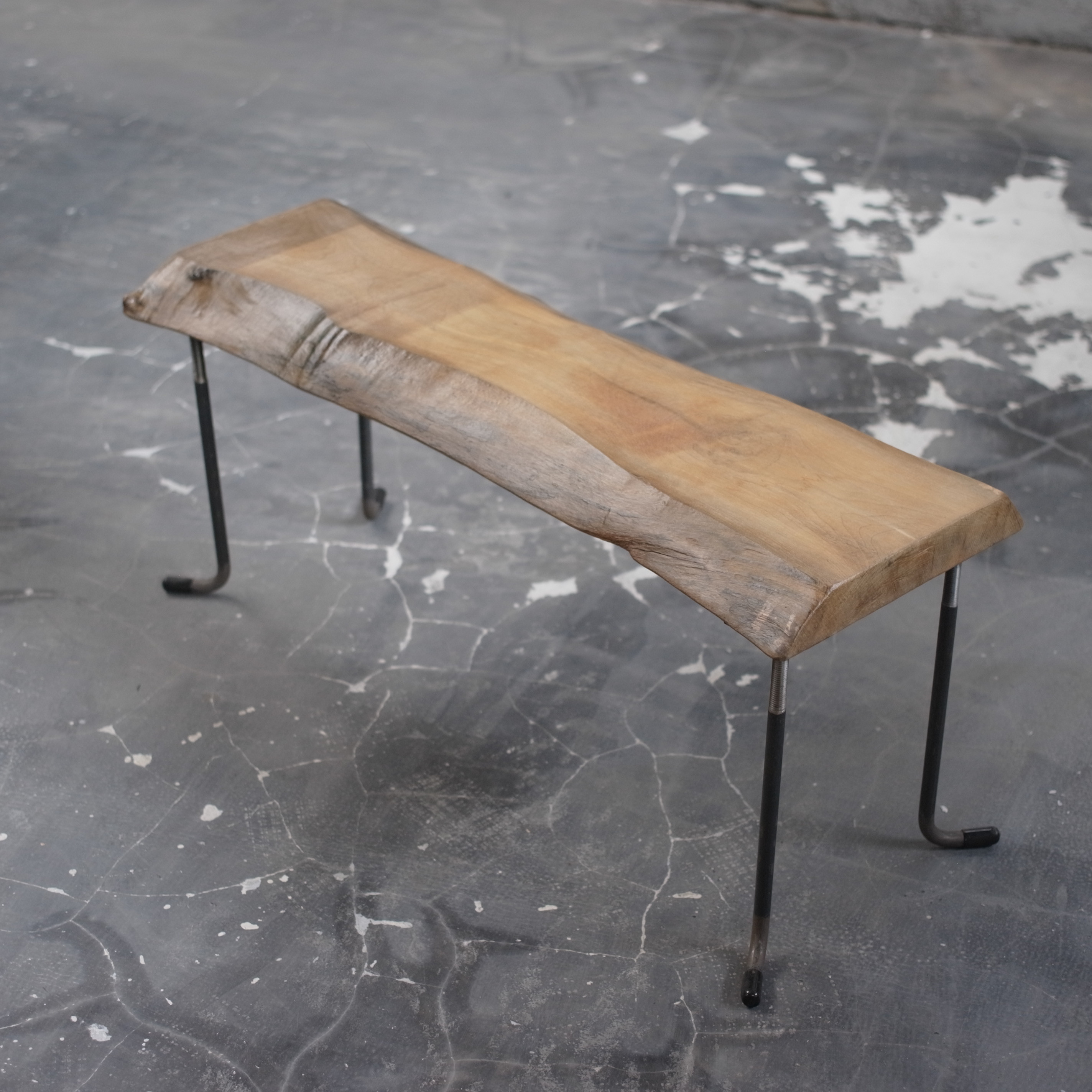 【現品販売】wood iron table 34*76*28 アイアン ローテーブル 机 鉄脚 鉄  テーブルtab33