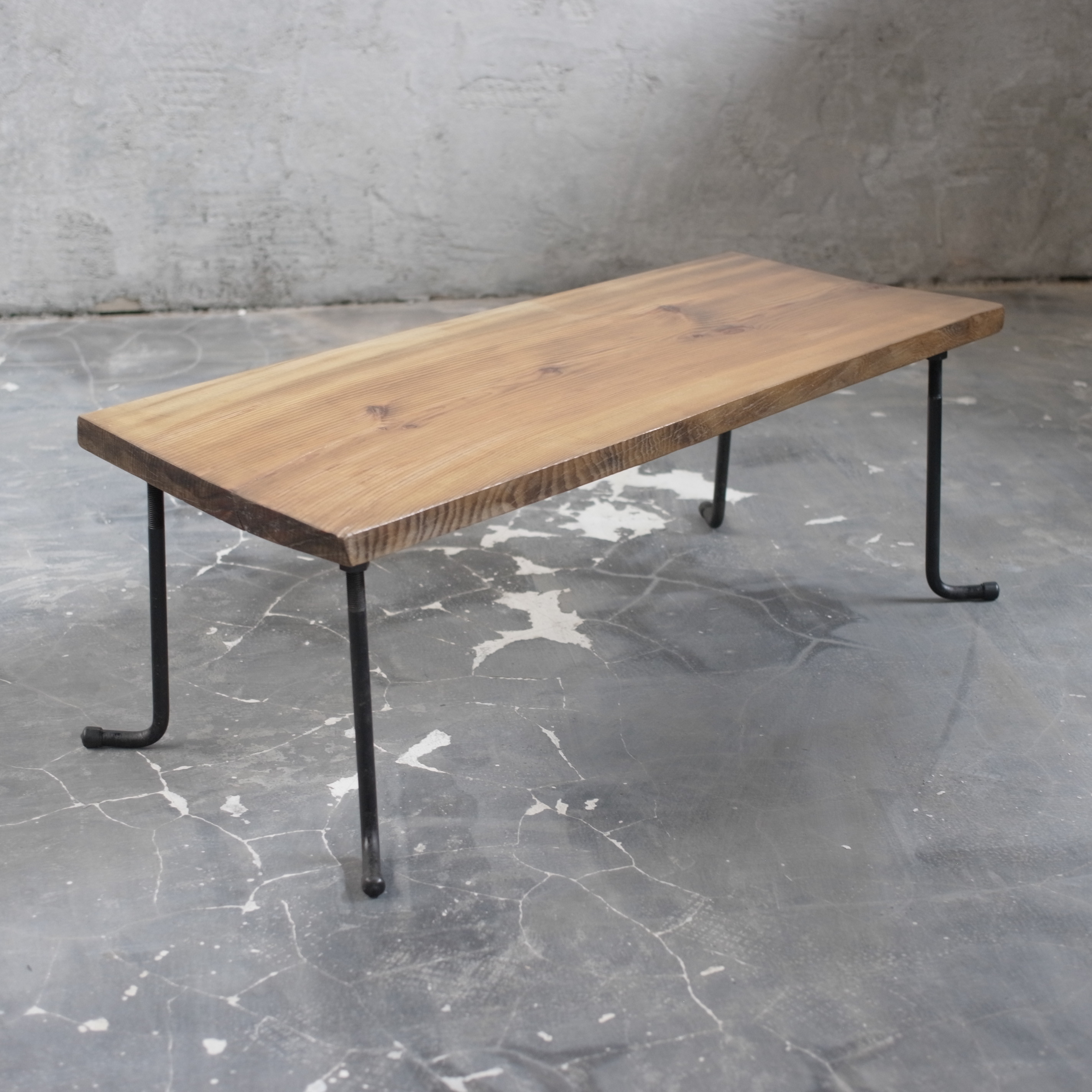 【現品販売】wood iron table 33*95*39 アイアン ローテーブル 机 鉄脚 鉄  テーブルtab34