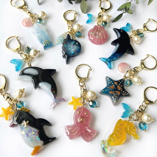 レジンの海の生き物キーホルダー その他アクセサリー soupir 通販