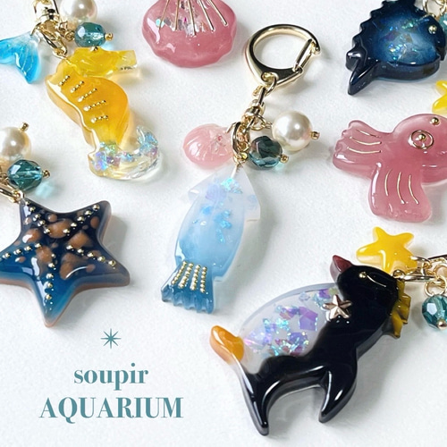 レジンの海の生き物キーホルダー その他アクセサリー soupir 通販