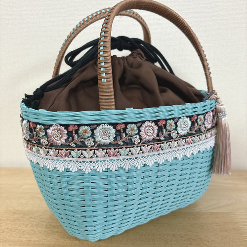 カゴバック インド刺繍 85eab66566d451d36028782f5b1454