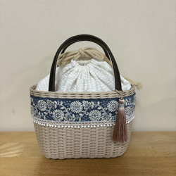 ※お取り置き　刺繍手芸家さま　リボン刺繍　かごバッグ 51b0aa1578b1b7710210e88fe90ca9