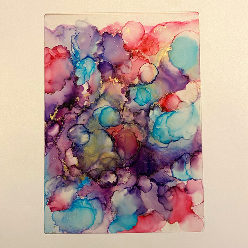 No.93 アルコールインクアート 原画 ラミネート A4サイズ 絵画 森の