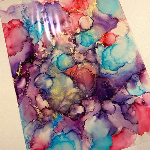 No.93 アルコールインクアート 原画 ラミネート A4サイズ 絵画