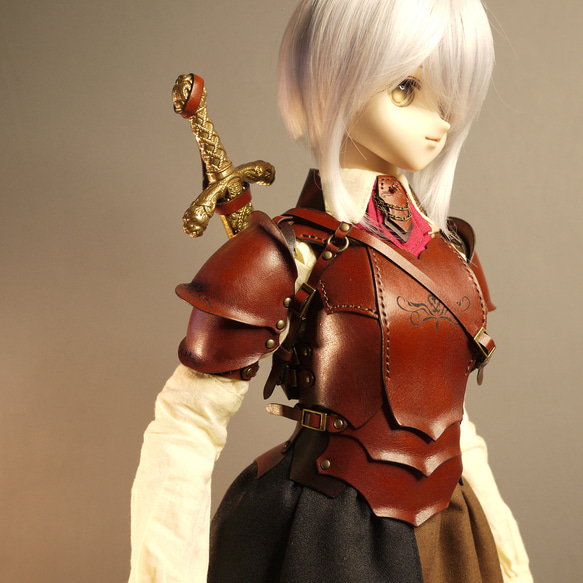 [受注生産] 1/3ドール 剣帯 ソードベルト(ショルダー) 本革 6枚目の画像