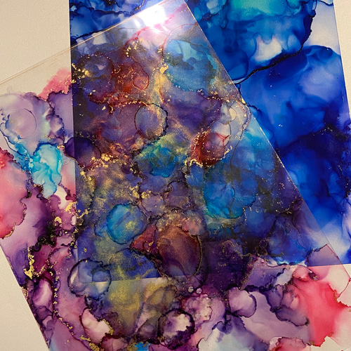 No.94 アルコールインクアート 原画 ラミネート A4サイズ 絵画 森の