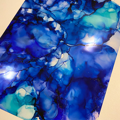 No.94 アルコールインクアート 原画 ラミネート A4サイズ 絵画 森の