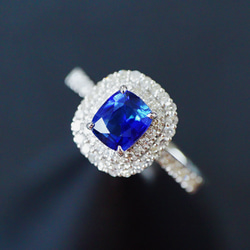 絶美」K18 天然スリランカブルーサファイア 天然ダイヤモンド リング 9