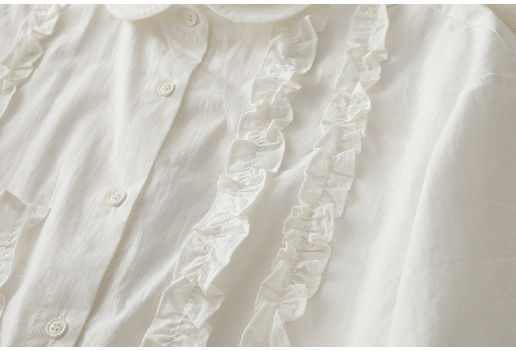 フレンチネックパネルドールカラールーズ綿半袖 25115