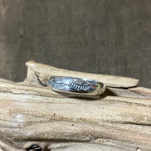 silver950 スタンプワーク シルバー リング 指輪 19号 # インディアン
