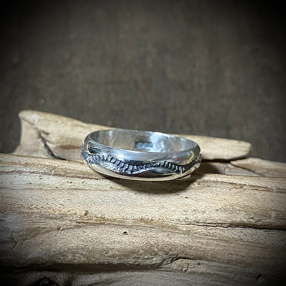 silver950 スタンプワーク シルバー リング 指輪 19号 # インディアン
