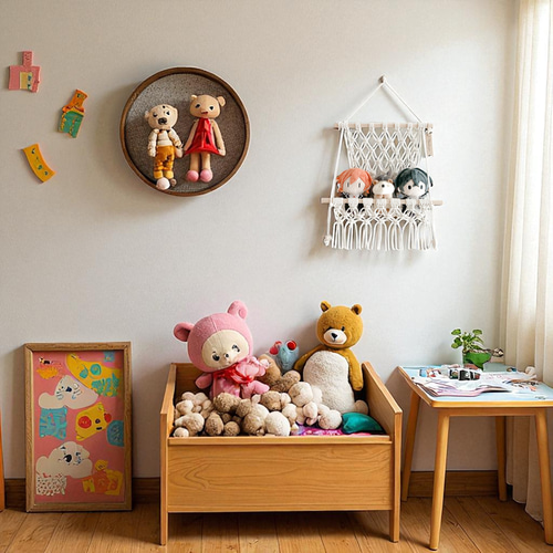 ♔壁を彩る ぬいぐるみのためのマクラメハンモック 選べるカラー