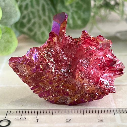 七色の夢✨ レッド オーラ水晶 クリスタル クラスター 原石 その他置物