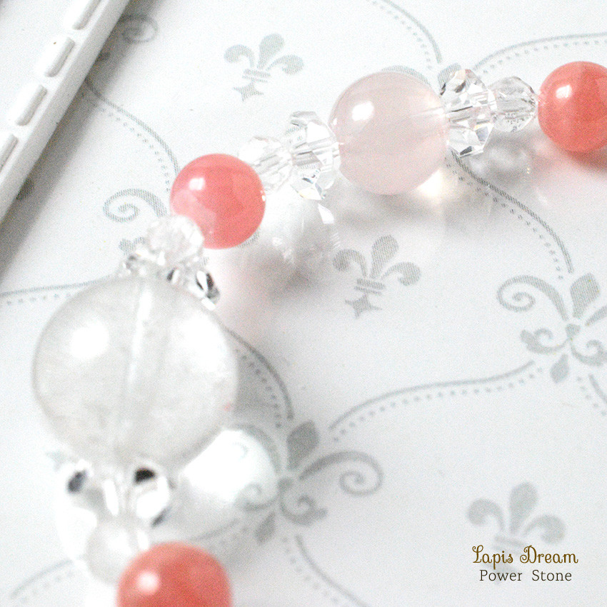 頑張りすぎた心をそっと癒すお守り ｜ ヒマラヤ水晶、インカローズの天然石パワー.ストーン ブレスレット