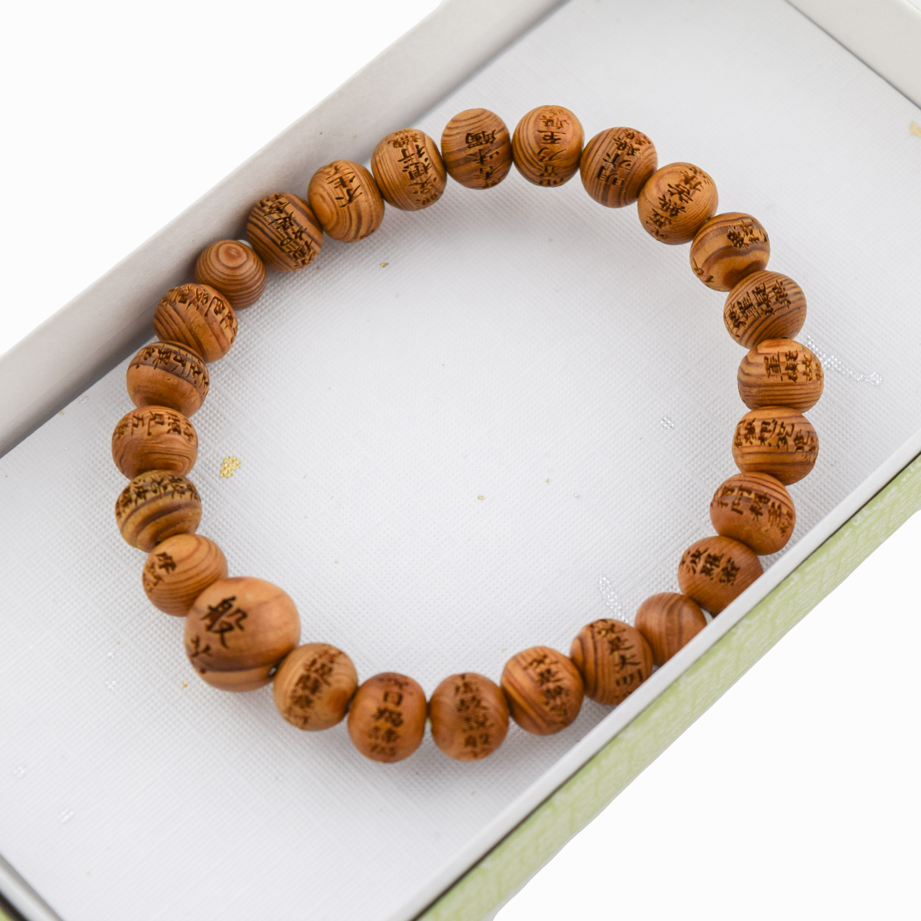 屋久杉　般若心経彫入り　8mm  ウッド　腕輪　ブレスレット　数珠　京都　UDA108-8