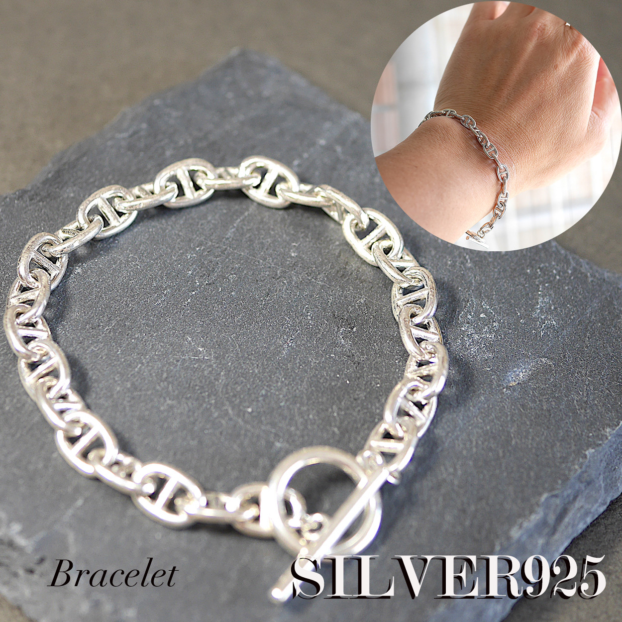 blatto シルバー925 アンカーチェーンブレスレット　新品 セール】【blatto 925silver】925シルバー 重厚感 アンカー