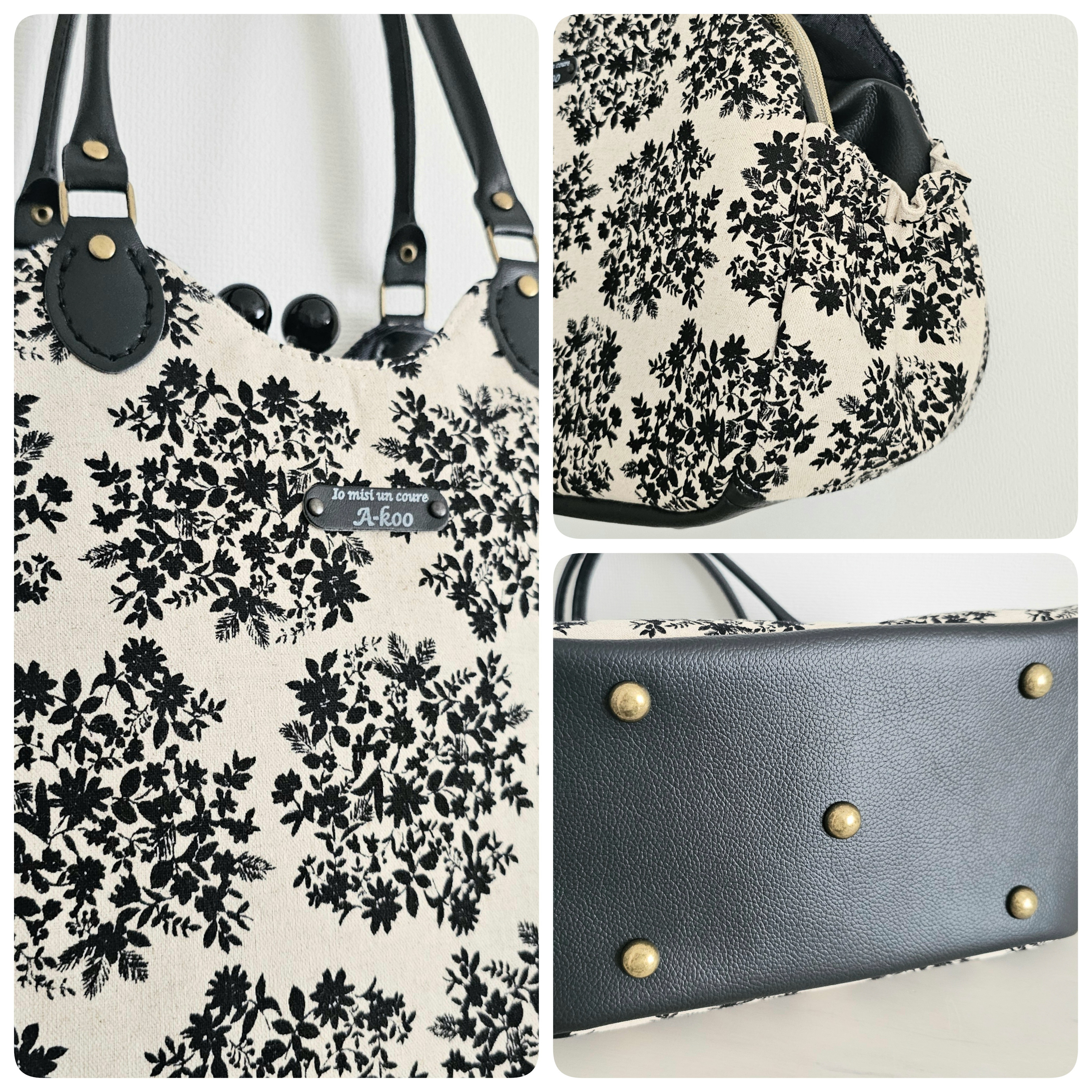 『即納❗』サークルフラワー☆あおり付きがま口バッグ