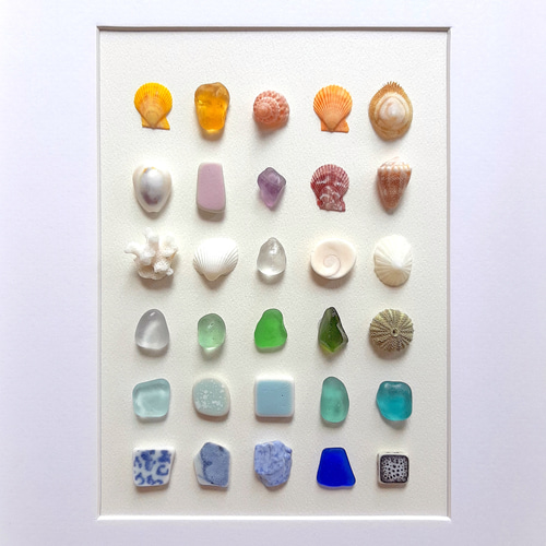 海の標本 “Rainbow”〉シーグラス・貝殻アート その他アート moon