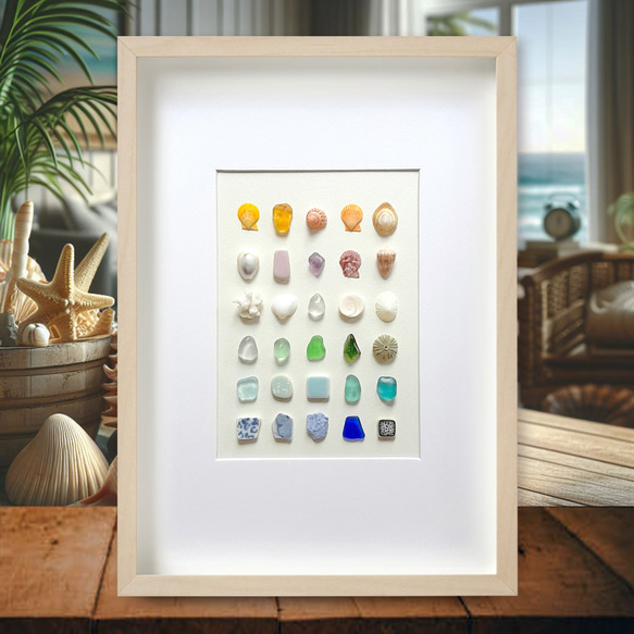 海の標本 “Rainbow”〉シーグラス・貝殻アート その他アート moon
