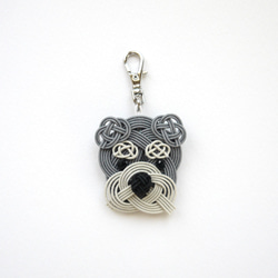 水引 ミニチュアシュナウザーのチャーム【グレー】 バッグチャーム
