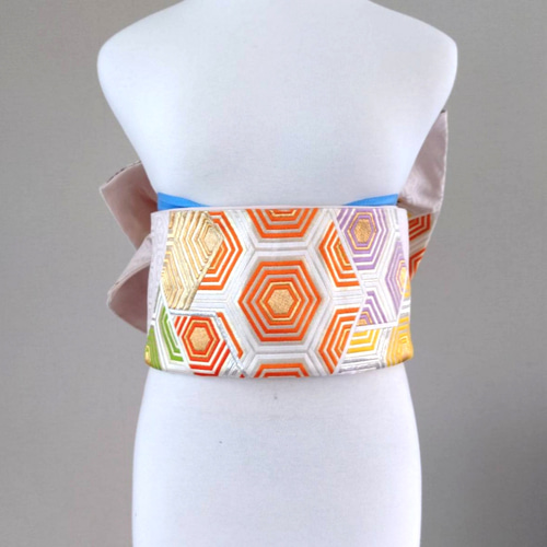 セール☆振袖用変わり結び 重ね亀甲 作り帯付け帯 胴巻き〜90cm 和装