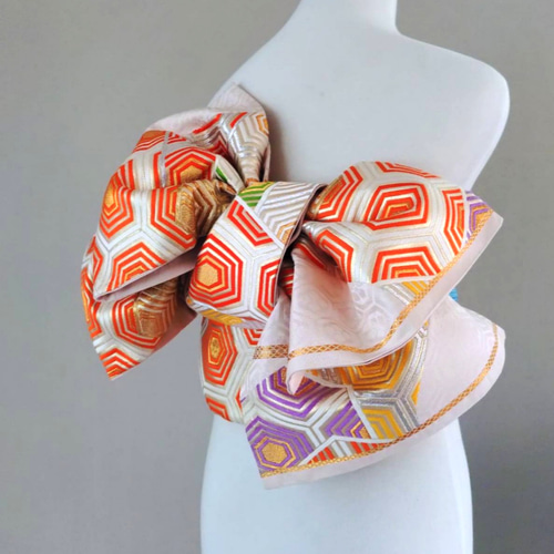 セール☆振袖用変わり結び 重ね亀甲 作り帯付け帯 胴巻き〜90cm 和装