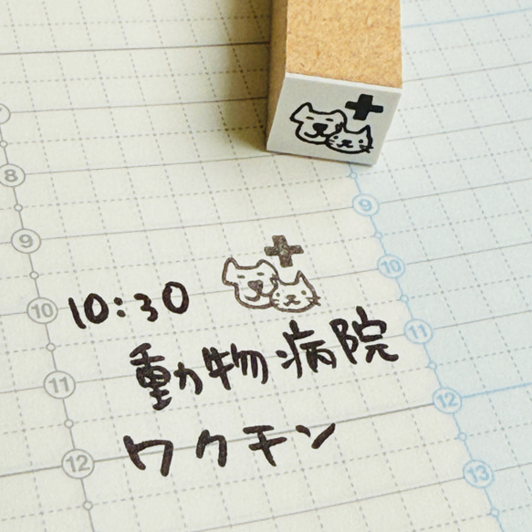 【動物病院】スケジュールはんこ＊10㎜角＊ラバースタンプ＊R1060 1枚目の画像
