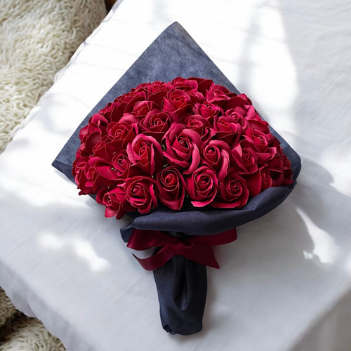 サヴォンローズ花束 ワインレッド L(100本) アートフラワー K.Amura