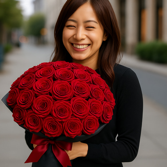 ワインレッド　L(100本)　サヴォンローズ　花束 サヴォンローズ花束 ワインレッド L(100本) アートフラワー K.Amura