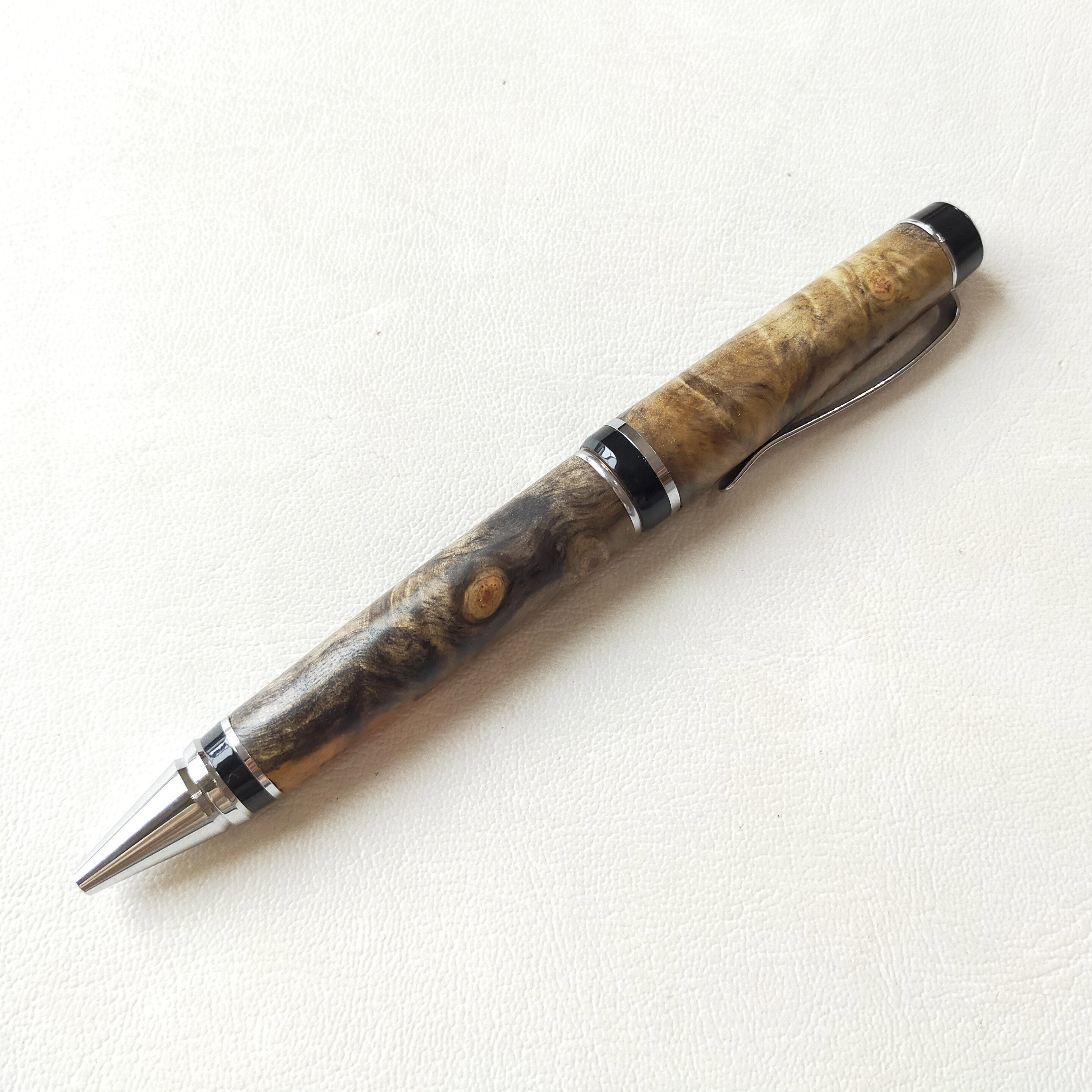 栃杢バール･シガータイプボールペン（オプション：ジェットストリーム対応）2506-04