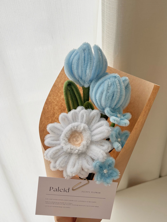 モールフラワー 花束 ブーケ ミニブーケ / ブルー アートフラワー