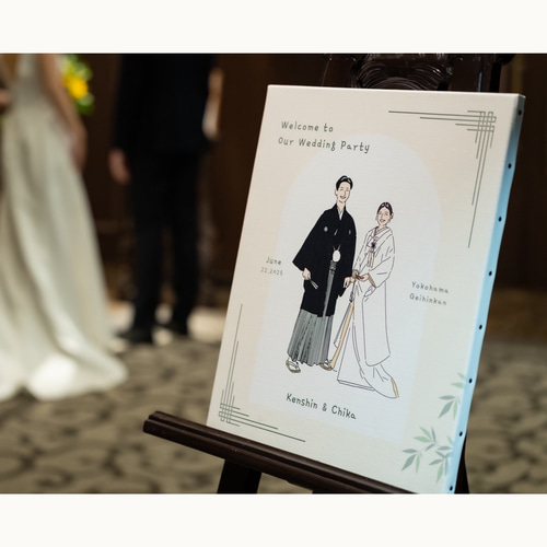オーダーメイド】似顔絵イラスト ウェルカムボード | 結婚式