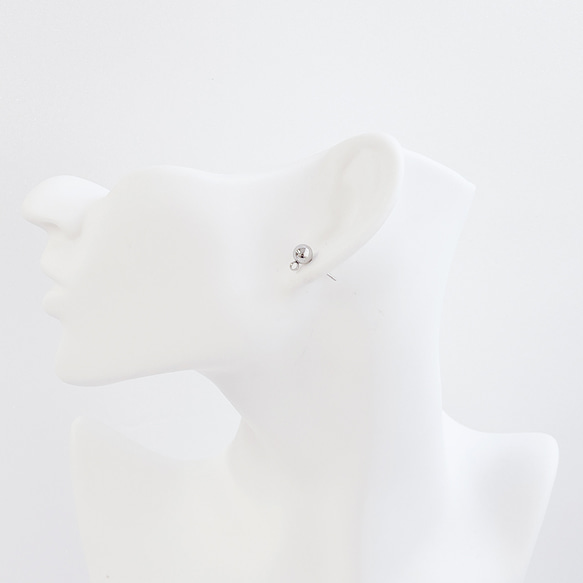 ese73-4 [10 件] 約 6 毫米球形穿孔配件，帶垂直環，醫用不鏽鋼 第4張的照片