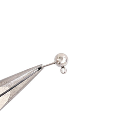 ese73-4 [10 件] 約 6 毫米球形穿孔配件，帶垂直環，醫用不鏽鋼 第3張的照片