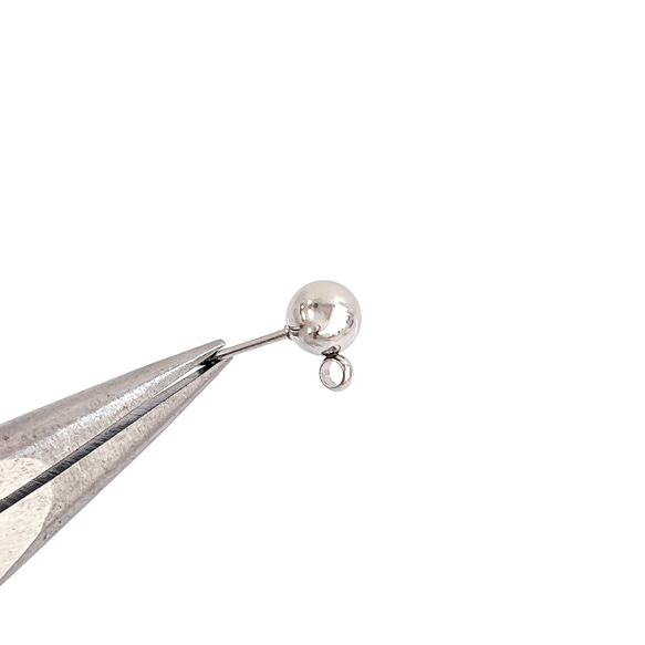 ese73-4 [10 件] 約 6 毫米球形穿孔配件，帶垂直環，醫用不鏽鋼 第3張的照片