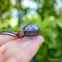 レア・希少！超スペシャル！虹色の地球！アイリスクォーツと6面チクナルドラクシャのお守りネックレス44 7枚目の画像