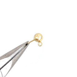 ese73-4 [10 件] 約 6 毫米球形穿孔配件，帶垂直環，18KGP 醫用不鏽鋼 第3張的照片